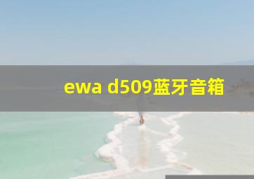 ewa d509蓝牙音箱